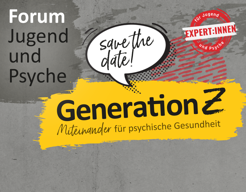 Titelbild des Termin-Avisos für die Fachtagung "Forum Jugend und Psyche" am 24. Mai 2023 in Linz.